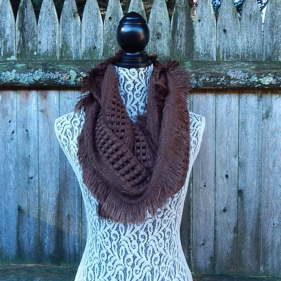 Charming Charlie Accessories - Knit Infinity Scarf Brown
